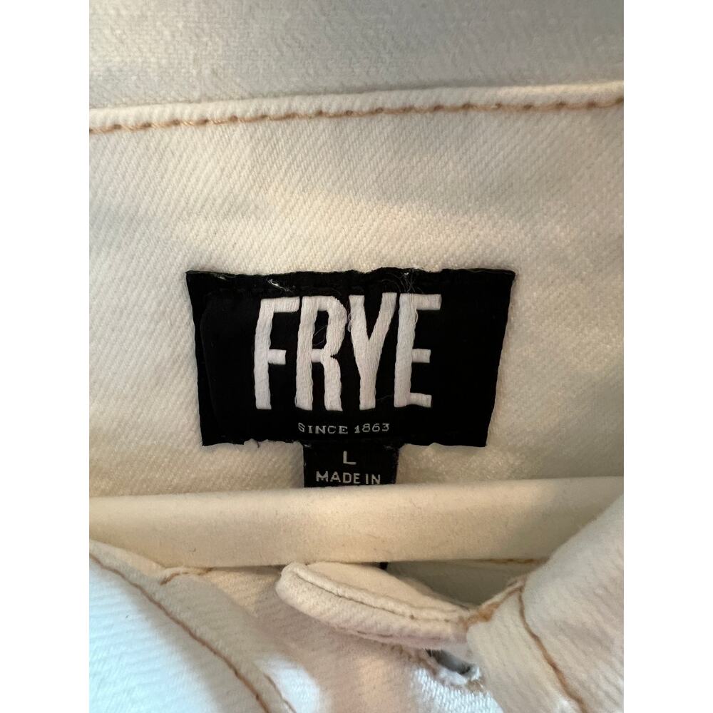 Frye Women's Cropped Raw Hem Denim Jacket in‎ Size L NEW - Picture 6 of 10